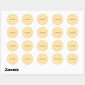 Klassiek handschrift Plain Simple Beige Ronde Sticker (Vel)
