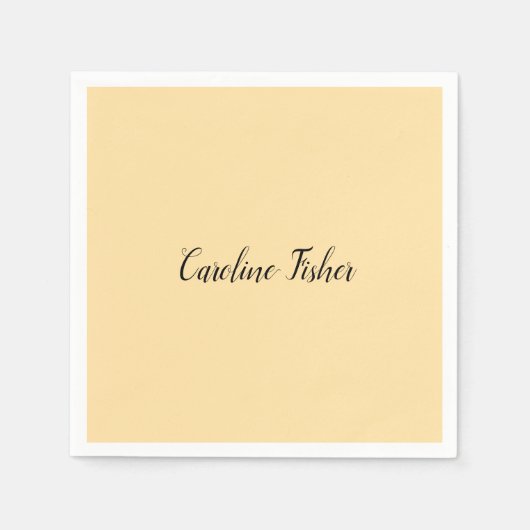 Klassiek handschrift Plain Simple Beige Servet (Voorkant)