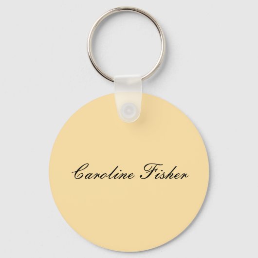 Klassiek handschrift Plain Simple Beige Sleutelhanger (Voorkant)