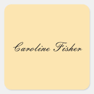 Klassiek handschrift Plain Simple Beige Vierkante Sticker