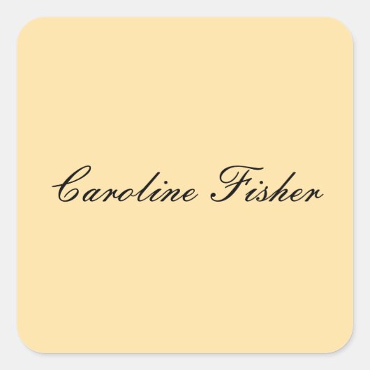 Klassiek handschrift Plain Simple Beige Vierkante Sticker (Voorkant)