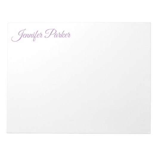 Klassiek handschrift Uw naam Femininieus Stijlvol Notitieblok (Voorkant)