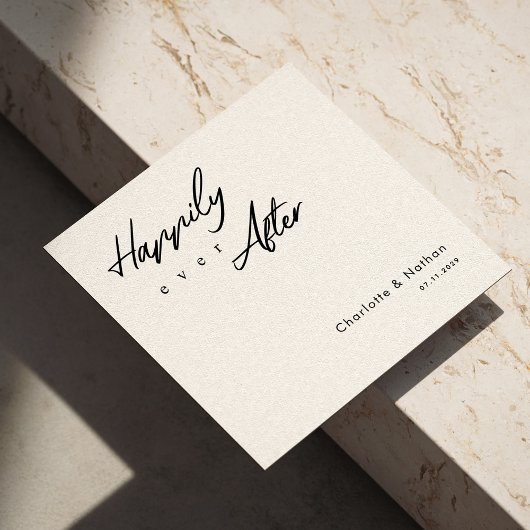 Klassiek 'Happily Ever After' Black Script bruilof Servet