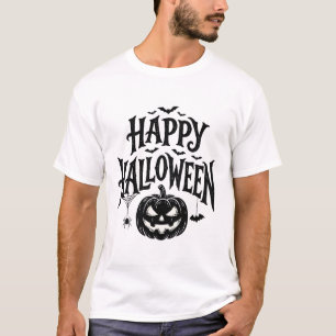 Klassiek Happy Halloween Pompoen Vleermuis Shirt D
