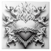 Klassiek hart + ketting tegeltje (Voorkant)