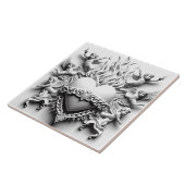 Klassiek hart + ketting tegeltje (Zijkant)