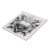 Klassiek hart + ketting tegeltje (Zijkant)