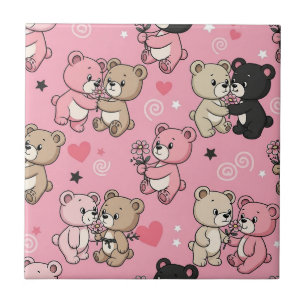 Klassiek Hartjes Patroon voor Teddys Tegeltje