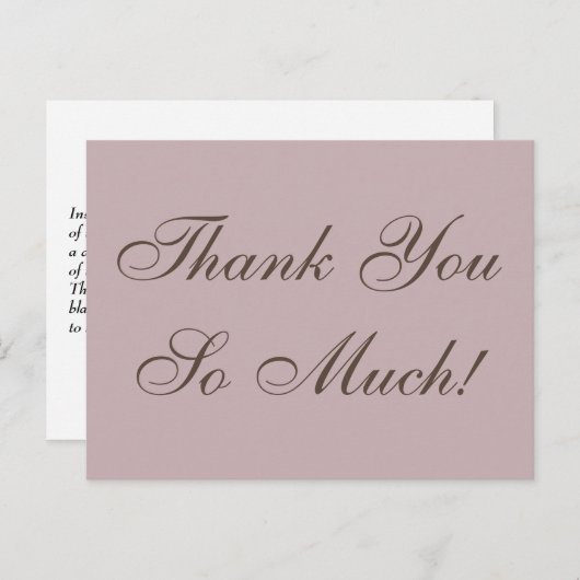 , klassiek "Heel erg bedankt!" Briefkaart (Voorkant / Achterkant)