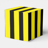 Klassiek helder geel en zwart gestreept hart bedankdoosjes (Achterkant)