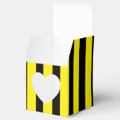 Klassiek helder geel en zwart gestreept hart bedankdoosjes (Geopend)