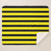 Klassiek Helder Geel en Zwart Gestreept Sherpa Deken (Voorkant (horizontaal))