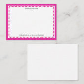 Klassiek Helder Roze Rand & Stippen Monogram Notitiekaartje (Voorkant / Achterkant)