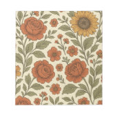 Klassiek Herfst Bloemmotief – Rustic Botanisch Blo Notitieblok (Voorkant)