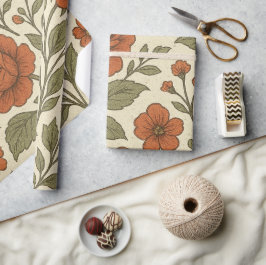 Klassiek Herfst Bloempatroon – Rustic Botanisch Mo Cadeaupapier