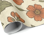 Klassiek Herfst Bloempatroon – Rustic Botanisch Mo Cadeaupapier (Rol Hoek)