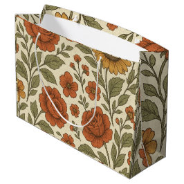 Klassiek Herfst Bloempatroon – Rustische Botanisch Groot Cadeauzakje