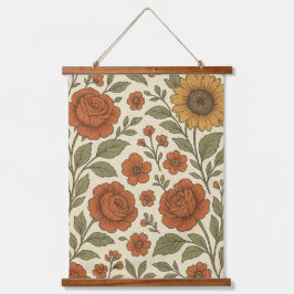 Klassiek Herfst Bloempatroon – Rustische Botanisch Hangend Wandkleed
