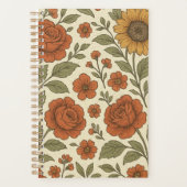 Klassiek Herfst Bloempatroon – Rustische Botanisch Planner (Voorkant)