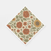 Klassiek Herfst Bloempatroon – Rustische Botanisch Servet (Hoek)