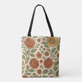 Klassiek Herfst Bloempatroon – Rustische Botanisch Tote Bag