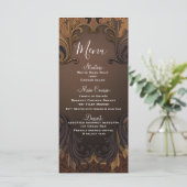 Klassiek Herfst Goud Sierlijke Bladeren Menu (Staand voorkant)