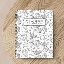 Klassiek herfst oogst familiereceptenboek notitieboek