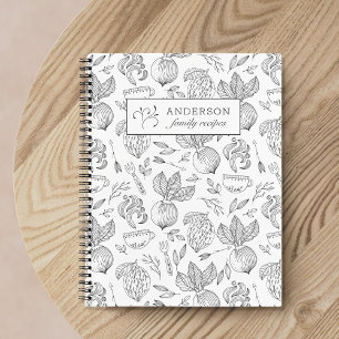 Klassiek herfst oogst familiereceptenboek notitieboek