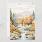 Klassiek herfst rivier bos landschap bruiloft kaart (Achterkant)