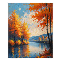 Klassiek herfst rivier landschapskunst