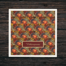 Klassiek herfstblad en Thanksgiving fruitoogst Servet