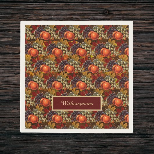 Klassiek herfstblad en Thanksgiving fruitoogst Servet