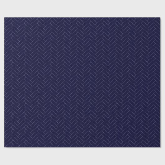 Klassiek herringbone Dark Blue Pattern Cadeaupapier (Vlak)