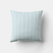Klassiek herringbone patroon in Baby Blue en White Kussen (Achterkant)