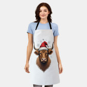 Klassiek Highland Koe Kerstdesign met Kerstman H Schort (Gedragen)