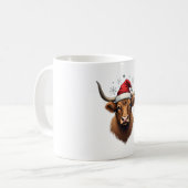 Klassiek Highland Koe Kerstdesign met Sinterklaas Koffiemok (Voorkant links)