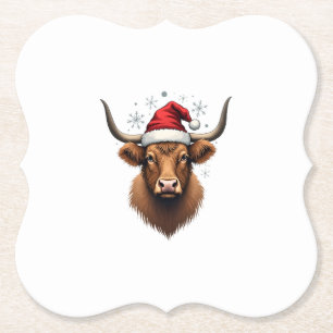 Klassiek Highland Rund Christmas Design met Sinter Kartonnen Onderzetters