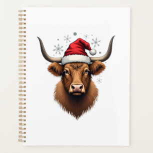 Klassiek Highland Rund Christmas ontwerp met kerst Planner