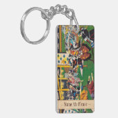 Klassiek historisch schilderij Japanse Bushido-par Sleutelhanger (Voorkant Links)