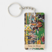 Klassiek historisch schilderij Japanse Bushido-par Sleutelhanger (Voorkant)