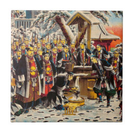 Klassiek historisch schilderij Japanse Bushido-par Tegeltje