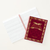 Klassiek Hoesje Gold Foliage Crimson Damask Notitieboek (Binnen)