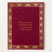 Klassiek Hoesje Gold Foliage Crimson Damask Planner (Achterkant)