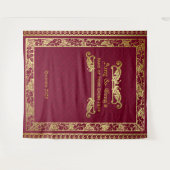 Klassiek Hoesje Gold Foliage Crimson Damask Wandkleed (Voorkant (horizontaal))