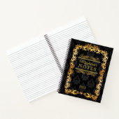 Klassiek Hoesje Gold Ornament Black Damask Notitieboek (Binnen)