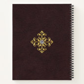 Klassiek Hoesje Gold Ornament Brown Leather Notitieboek (Achterkant)
