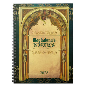 Klassiek Hoesje Medieval Architectuur Antiek Notitieboek