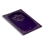 Klassiek Hoesje Paars Damask Gold Ornament Notitieboek (Rechterzijde)