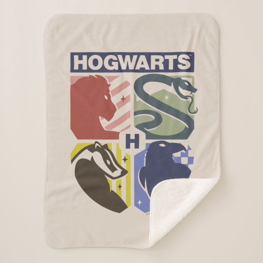 Klassiek HOGWARTS™ Gestempeld Wapen Sherpa Deken (Voorkant)
