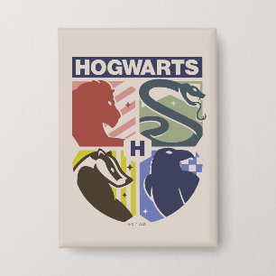 Klassiek HOGWARTS™ Gestempeld Wapenembleem Button